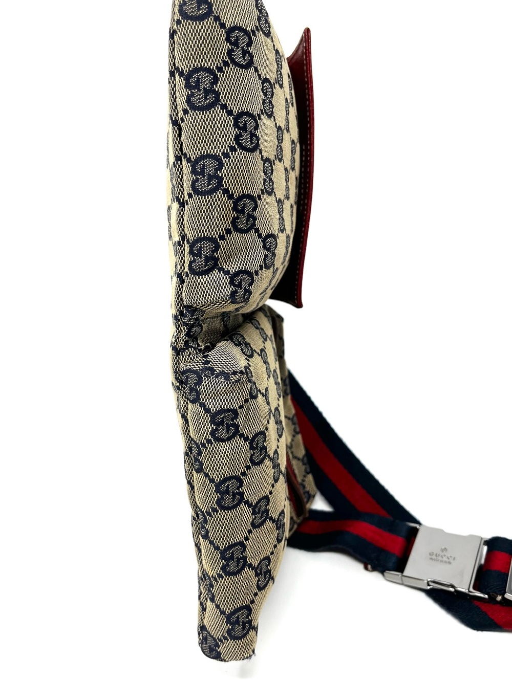 Gucci Interlocking GG Logo Monogram Belt Bum Bag Crossbody Purse Brown Canvas - Picture 11 of 13